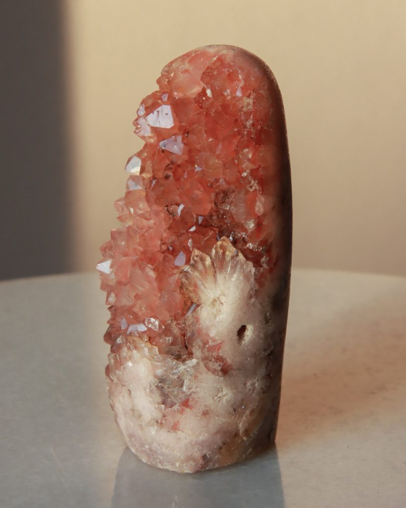 pink amethyst geode freeform