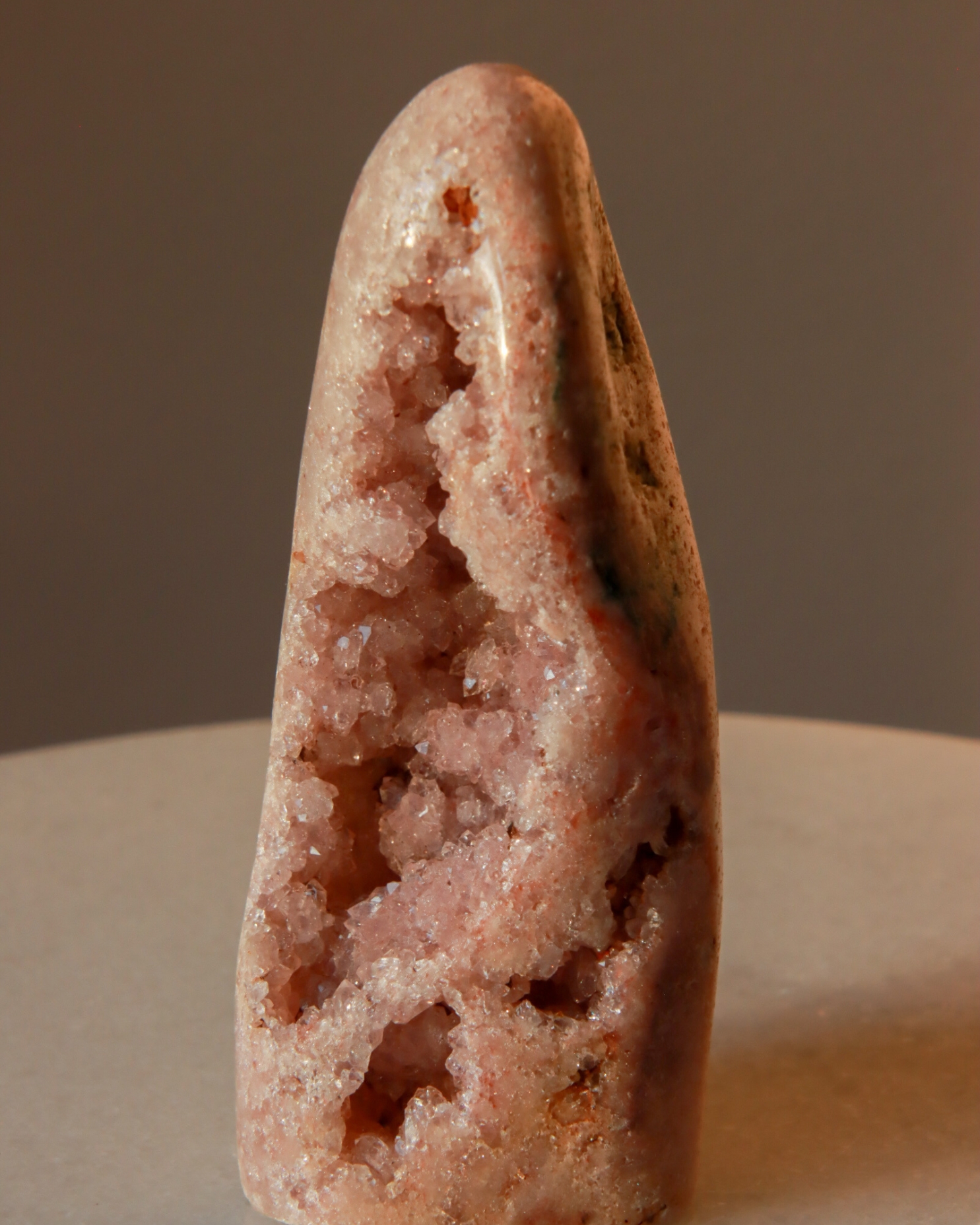 pink amethyst geode freeform