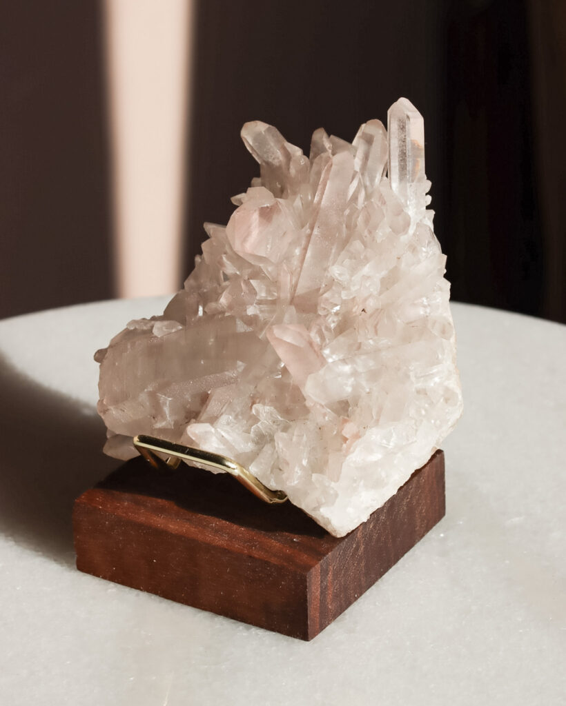roze bergkristal cluster